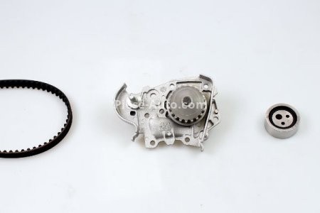 Kit distribuție HEPU (curea + intinzator + pompa de apa) pentru: DACIA LOGAN, LOGAN EXPRESS, LOGAN MCV, SANDERO, SUPERNOVA; RENAULT CLIO II, KANGOO, KANGOO EXPRESS, KANGOO II 1.4-1.6LPG 01.96-