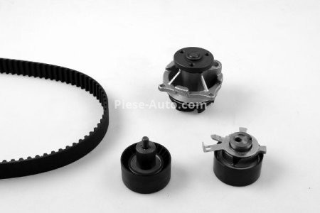 Kit distribuție HEPU (curea + intinzator + pompa de apa) pentru: FORD COUGAR, FOCUS I, MONDEO II, TOURNEO CONNECT, TRANSIT CONNECT 1.6/1.8/2.0 08.96-12.13