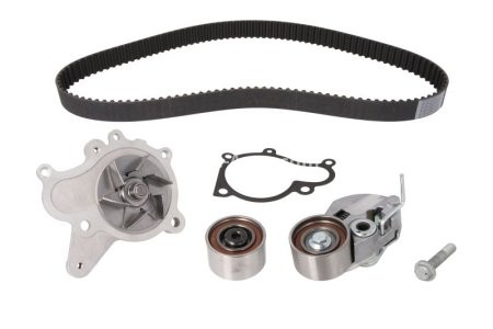 Kit distribuție HEPU (curea + intinzator + pompa de apa) pentru: HYUNDAI ELANTRA III, GRANDEUR, I30, SANTA FÉ II, SONATA V, TUCSON, TUCSON/SUV; KIA CARENS II, CARENS III 1.6D/2.0D/2.2D 04.01-
