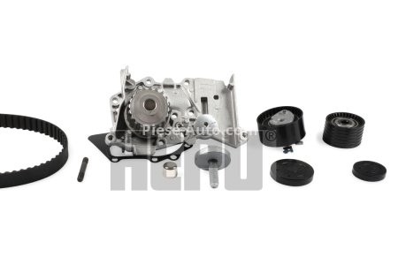 Kit distribuție HEPU (curea + intinzator + pompa de apa) pentru: RENAULT CLIO III, FLUENCE, GRAND SCENIC II, GRAND SCENIC III, LAGUNA II, LAGUNA III, MEGANE, MEGANE II 1.6/1.6ALK/1.6LPG 06.01-