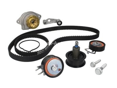 Kit distribuție HEPU (curea + intinzator + pompa de apa) pentru: SEAT LEON, TOLEDO II; VW BORA, BORA I, GOLF IV, LUPO I, POLO III 1.4 04.96-06.06