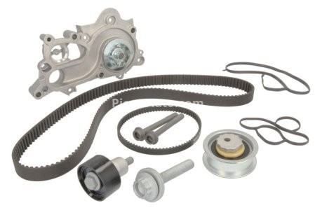Kit distribuție HEPU (curea + intinzator + pompa de apa) pentru: SEAT IBIZA IV, IBIZA IV SC, IBIZA IV ST, IBIZA V, MII; SKODA CITIGO, FABIA III; VW ARTEON 1.0/1.0CNG/1.4H 08.11-