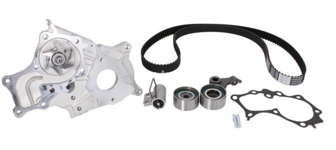 Kit distribuție HEPU (curea + intinzator + pompa de apa) pentru: TOYOTA AVENSIS, AVENSIS VERSO, COROLLA, COROLLA VERSO, RAV 4 II 2.0D 09.97-03.09