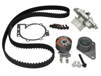 Kit distribuție HEPU (curea + intinzator + pompa de apa) pentru: VOLVO C30, C70 I, C70 II, S40 II, S60 I, S60 II, S70, S80 I, S80 II, V40, V50, V60 I, V70 I, V70 II 2.0-2.5ALK 12.95-12.18