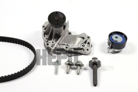 Kit distribuție HEPU (curea + intinzator + pompa de apa) pentru: VOLVO C30, S40 II, V50; FORD B-MAX, C-MAX, C-MAX II, ECOSPORT, FIESTA, FIESTA VI, FOCUS II, FOCUS III, FUSION 1.25-1.6LPG 08.02-