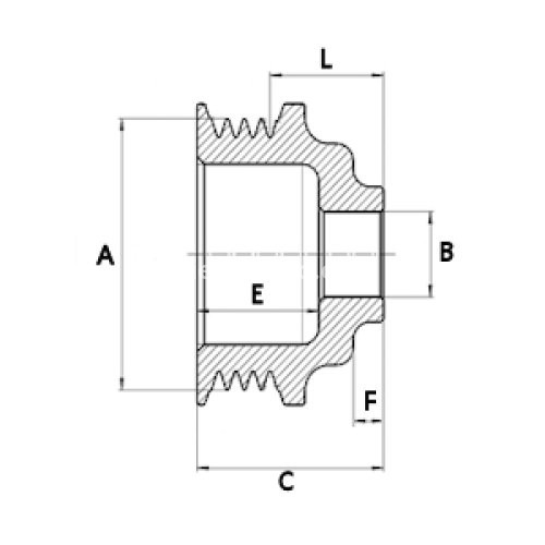Fulie alternator CARGO , pentru: CITROEN BERLINGO, BERLINGO/MINIVAN, C15/MINIVAN, C5 I, EVASION, JUMPY I, SAXO, XSARA, XSARA PICASSO, XSARA/HATCHBACK, XSARA/KOMBI; FIAT SCUDO 1.0-2.0D 10.95-