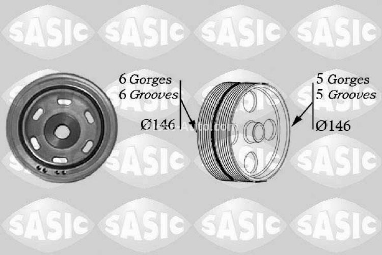Fulie vibrochen / arbore cotit - SASIC (nr. caneluri 5; 6) pentru: CITROEN JUMPER I; FIAT DUCATO; PEUGEOT BOXER 2.8D 02.98-
