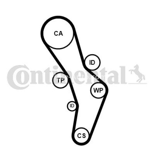 Kit distribuție CONTI (curea + role) pentru: AUDI A3, A4 B6, A4 B7; VW GOLF V, TOURAN 2.0/2.0D 07.02-11.08