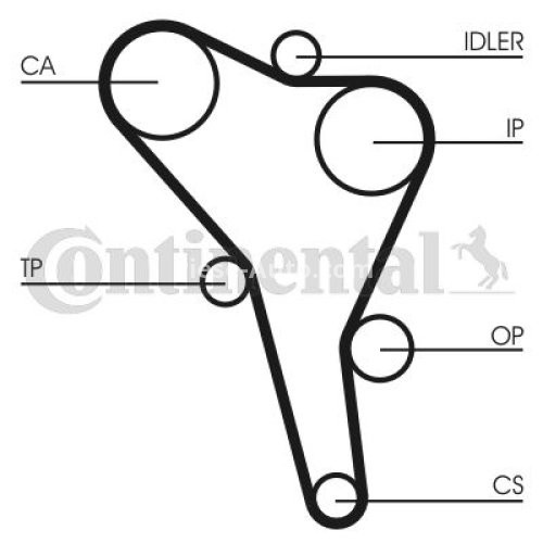 Kit distribuție CONTI (curea + role) pentru: AUDI 80 B4; SEAT TOLEDO I; VW GOLF III, PASSAT B3/B4, VENTO 1.9D 09.91-04.99