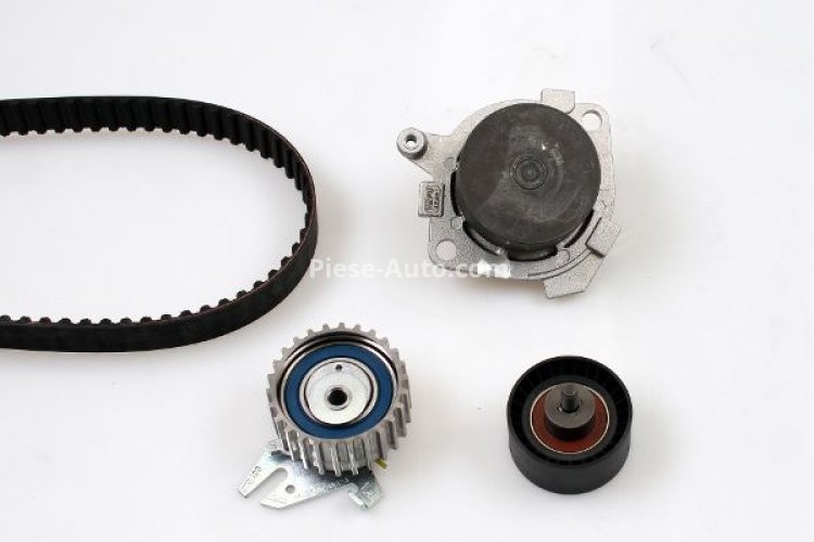Kit distribuție HEPU (curea + intinzator + pompa de apa) pentru: ALFA ROMEO 145, 146, 147, 156, GT; FIAT BARCHETTA, PUNTO, STILO 1.6/1.8/2.0 04.95-03.12