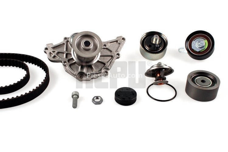 Kit distribuție HEPU (curea + intinzator + pompa de apa) pentru: AUDI A4 B5, A4 B6, A4 B7, A6 C5, A8 D2, ALLROAD C5; SKODA SUPERB I; VW PASSAT B5, PASSAT B5.5 2.5D 01.97-03.08