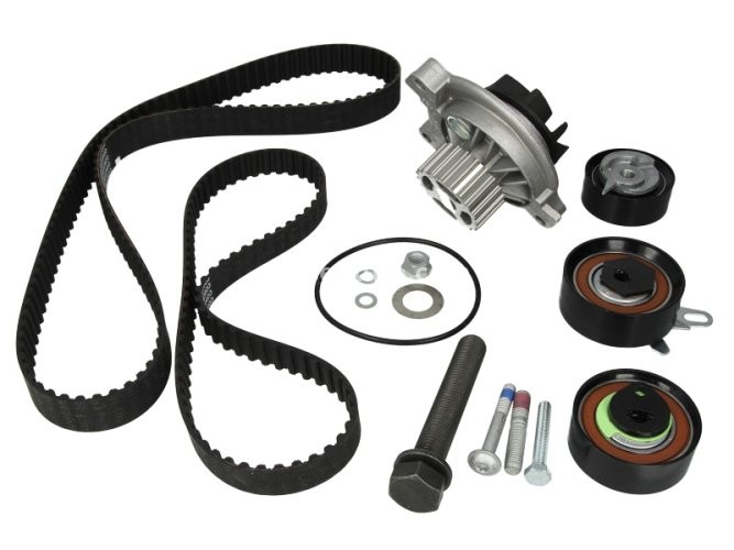 Kit distribuție HEPU (curea + intinzator + pompa de apa) pentru: AUDI A6 C4; VW CALIFORNIA T4 CAMPER, LT 28-35 II, LT 28-46 II, TRANSPORTER T4 2.4D/2.5D 07.90-07.06