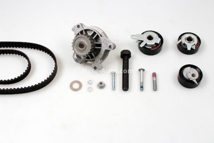 Kit distribuție HEPU (curea + intinzator + pompa de apa) pentru: AUDI A6 C4; VW CALIFORNIA T4 CAMPER, LT 28-35 II, LT 28-46 II, TRANSPORTER T4 2.4D/2.5D 07.90-07.06