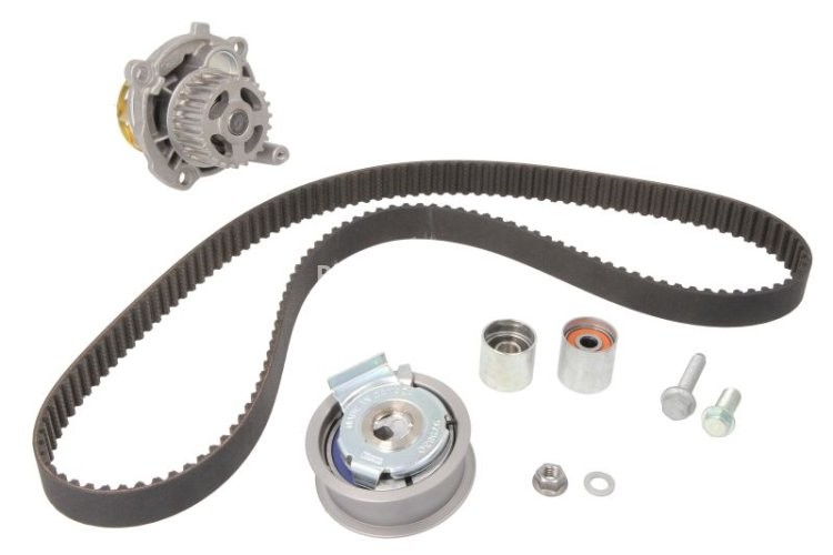 Kit distribuție HEPU (curea + intinzator + pompa de apa) pentru: AUDI A3, A4 B6, A4 B7; SEAT ALTEA, ALTEA XL, LEON, TOLEDO III; SKODA OCTAVIA II; VW EOS, GOLF PLUS V, GOLF V 2.0 07.02-11.17