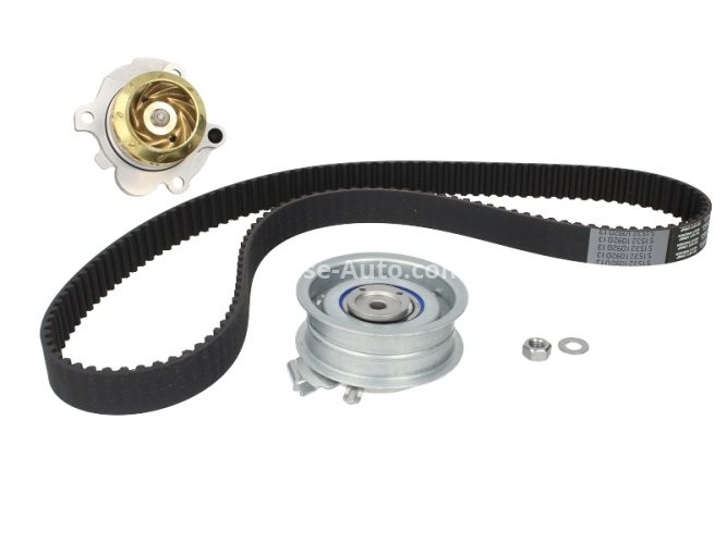 Kit distribuție HEPU (curea + intinzator + pompa de apa) pentru: AUDI A4 B6, A6 C4; SEAT ALHAMBRA, CORDOBA, IBIZA III, IBIZA IV, IBIZA IV SC, LEON; SKODA FABIA I, OCTAVIA I 2.0-2.5D 07.90-12.17
