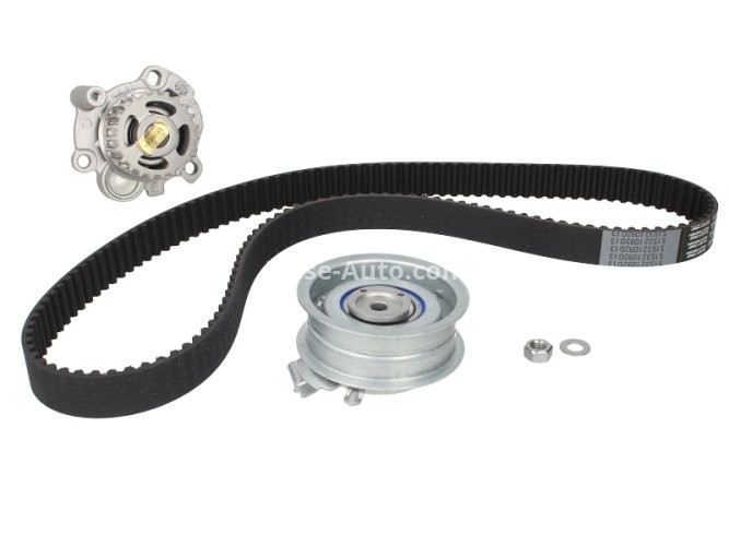 Kit distribuție HEPU (curea + intinzator + pompa de apa) pentru: AUDI A4 B6, A6 C4; SEAT ALHAMBRA, CORDOBA, IBIZA III, IBIZA IV, IBIZA IV SC, LEON; SKODA FABIA I, OCTAVIA I 2.0-2.5D 07.90-12.17