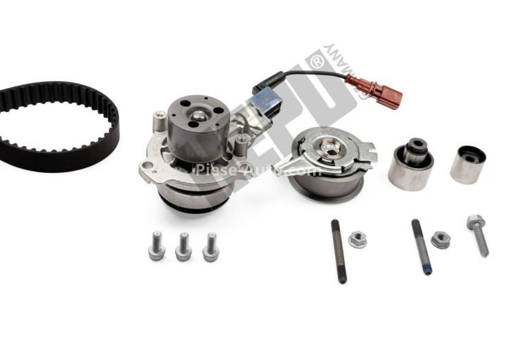 Kit distribuție HEPU (curea + intinzator + pompa de apa) pentru: AUDI A1, A3, A4 ALLROAD B8, A4 ALLROAD B9, A4 B8, A4 B9, A5, A6 C7, Q2, Q3, Q5, TT; SEAT ALHAMBRA, ARONA 1.6D/2.0D/2.0DH 11.07-