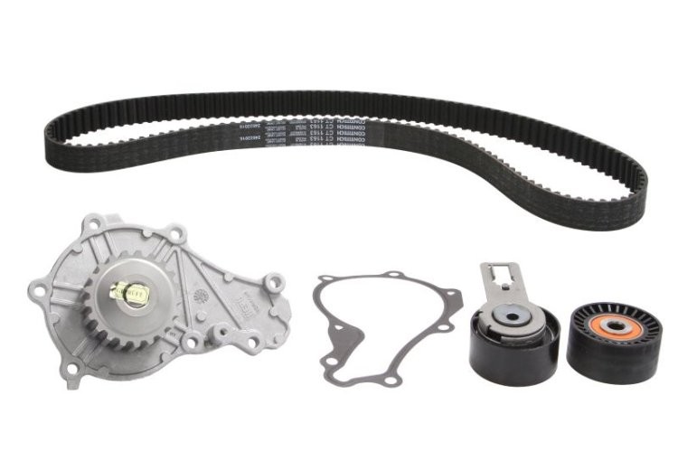Kit distribuție HEPU (curea + intinzator + pompa de apa) pentru: CITROEN C2 ENTERPRISE, C3 II, DS3; FORD FIESTA V, FIESTA VI, KUGA II; MAZDA 2; PEUGEOT 2008 I, 207, 208 I 1.4D/1.5/1.5D 11.01-