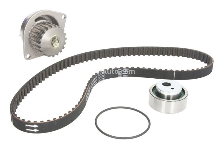 Kit distribuție HEPU (curea + intinzator + pompa de apa) pentru: CITROEN AX, BX, SAXO, XSARA, XSARA PICASSO; PEUGEOT 106 I, 106 II, 206, 306 1.4/1.6/1.8 04.83-12.10