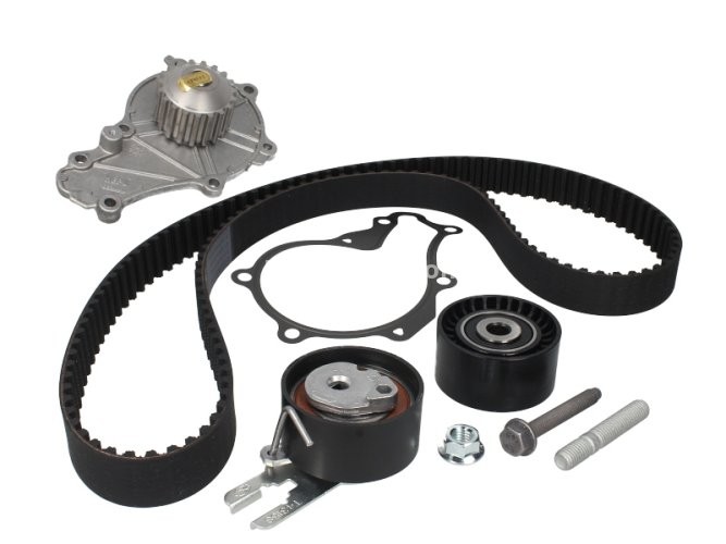 Kit distribuție HEPU (curea + intinzator + pompa de apa) pentru: VOLVO C30, S40 II, S80 II, V40, V50, V70 III; CITROEN BERLINGO, BERLINGO MULTISPACE, BERLINGO/MINIVAN, C2, C3 I 1.4D/1.6D 11.01-