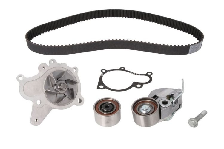 Kit distribuție HEPU (curea + intinzator + pompa de apa) pentru: HYUNDAI ELANTRA III, GRANDEUR, I30, SANTA FÉ II, SONATA V, TUCSON, TUCSON/SUV; KIA CARENS II, CARENS III 1.6D/2.0D/2.2D 04.01-