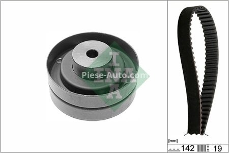 Kit distribuție INA (curea + role) pentru: AUDI 100 C3, 200 C3, 80 B3, 80 B4, 90 B3, CABRIOLET B3, COUPE B3, QUATTRO 2.0-2.3 07.80-12.96