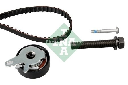 Kit distribuție INA (curea + role) pentru: VOLVO 850, S70, S80 I, V70 I, V70 II; AUDI 100 C3, A6 C4; VW CALIFORNIA T4 CAMPER, LT 28-35 II, LT 28-46 II 2.4/2.4D/2.5D 08.89-08.07 3