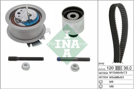 Kit distribuție INA (curea + role) pentru: AUDI A2, A3, A4 B6, A4 B7, A6 C5; FORD GALAXY I; SEAT ALHAMBRA, ALTEA, ALTEA XL, AROSA, CORDOBA, IBIZA III, IBIZA IV 1.4D/1.9D/2.0D 03.95-