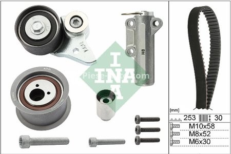 Kit distribuție INA (curea + role) pentru: AUDI A6 C5, A8 D2, A8 D3; VW PHAETON, TOUAREG 3.7/4.2 03.94-03.16 3