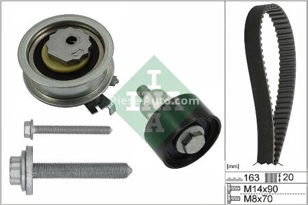 Kit distribuție INA (curea + role) pentru: AUDI A1, A1 CITY CARVER, A3, A4 B9, A5, Q2, Q3; SEAT ALHAMBRA, ARONA, ATECA, IBIZA IV, IBIZA IV SC, IBIZA IV ST, IBIZA V, LEON 1.0-1.6 04.11-