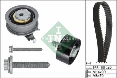 Kit distribuție INA (curea + role) pentru: AUDI A1, A1 ALLSTREET, A1 CITY CARVER, A3, A3 ALLSTREET, Q2, Q3; CUPRA LEON, LEON SPORTSTOURER; SEAT ARONA, ATECA, IBIZA V, LEON 1.0-1.6 04.11-