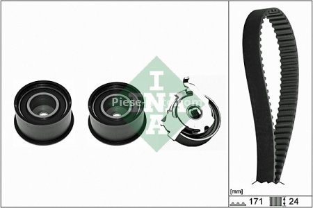 Kit distribuție INA (curea + role) pentru: CHEVROLET ALERO, CAPTIVA, CAVALIER, MALIBU, VECTRA; DAEWOO LEGANZA; OPEL ANTARA A, FRONTERA A, FRONTERA B 2.2/2.4/2.4LPG 09.93- 3