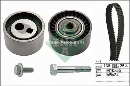 Kit distribuție INA (curea + role) pentru: CITROEN EVASION, XANTIA, XM, XSARA, ZX; FIAT ULYSSE; LANCIA ZETA; PEUGEOT 306, 406, 605, 806 1.8/2.0 05.94-03.05 3