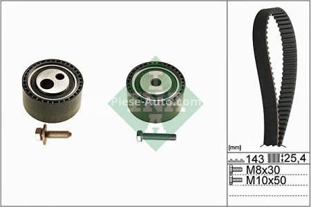 Kit distribuție INA (curea + role) pentru: CITROEN JUMPER I; PEUGEOT BOXER 2.2D 12.01-06.06 3