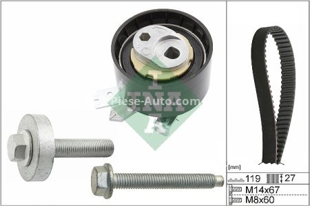 Kit distribuție INA (curea + role) pentru: MERCEDES A (V177), A (W176), A (W177), B SPORTS TOURER (W246, W242), B SPORTS TOURER (W247), CITAN MIXTO (DOUBLE CABIN), CITAN (MPV) 1.0-1.6 04.06-