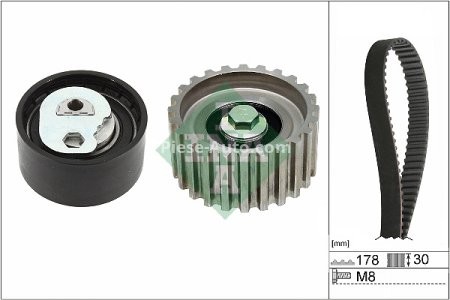 Kit distribuție INA (curea + role) pentru: IVECO DAILY III, DAILY IV, DAILY V, DAILY VI; FIAT DUCATO 2.3D/3.0CNG/3.0D 12.01- 3