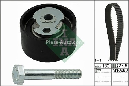 Kit distribuție INA (curea + role) pentru: FORD TRANSIT, TRANSIT TOURNEO; LDV CONVOY 2.4D/2.5D 06.94-04.09 3