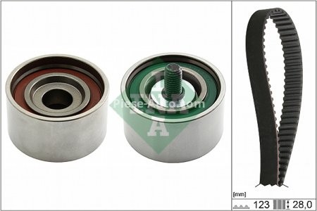 Kit distribuție INA (curea + role) pentru: HYUNDAI ACCENT II, ACCENT III, ELANTRA III, GETZ, GRANDEUR, HIGHWAY, I30, MATRIX, SANTA FÉ I, SANTA FÉ II, SONATA V, TRAJET 1.5D-2.2D 03.01- 3