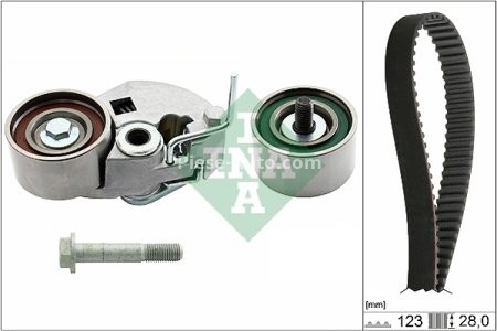 Kit distribuție INA (curea + role) pentru: HYUNDAI ACCENT II, ACCENT III, ELANTRA III, GETZ, GRANDEUR, HIGHWAY, I30, MATRIX, SANTA FÉ I, SANTA FÉ II, SONATA V, TRAJET 1.5D-2.2D 03.01- 3