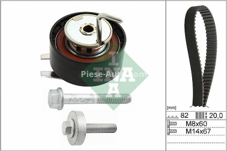 Kit distribuție INA (curea + role) pentru: JAGUAR XF SPORTBRAKE, XJ; LAND ROVER DISCOVERY III, DISCOVERY IV, RANGE ROVER IV, RANGE ROVER SPORT I, RANGE ROVER SPORT II 2.7D/3.0D/3.0DH 07.04- 1