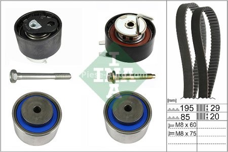 Kit distribuție INA (curea + role) pentru: CITROEN C5 III, C6; JAGUAR S-TYPE II, XF I, XJ; LAND ROVER DISCOVERY III, DISCOVERY IV, RANGE ROVER IV, RANGE ROVER SPORT I, RANGE ROVER SPORT II 2.7D/3.0D 06.04-