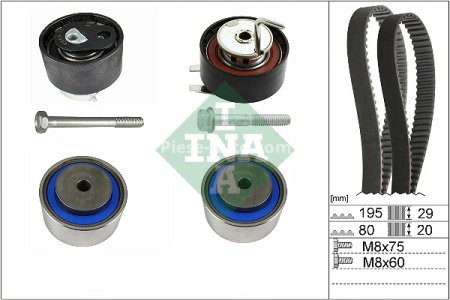 Kit distribuție INA (curea + role) pentru: CITROEN BX, C5 III, C6; JAGUAR XF I, XF SPORTBRAKE, XJ; LAND ROVER DISCOVERY IV, RANGE ROVER IV, RANGE ROVER SPORT I, RANGE ROVER SPORT II 1.9/3.0D/3.0DH 06.87-