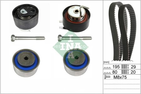 Kit distribuție INA (curea + role) pentru: CITROEN BX, C5 III, C6; JAGUAR XF I, XF SPORTBRAKE, XJ; LAND ROVER DISCOVERY IV, RANGE ROVER IV, RANGE ROVER SPORT I, RANGE ROVER SPORT II 1.9/3.0D/3.0DH 06.87- 3