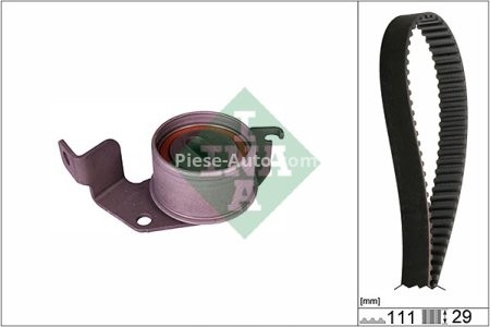 Kit distribuție INA (curea + role) pentru: MITSUBISHI CARISMA, COLT V, LANCER VI 1.6 05.95-06.06 2