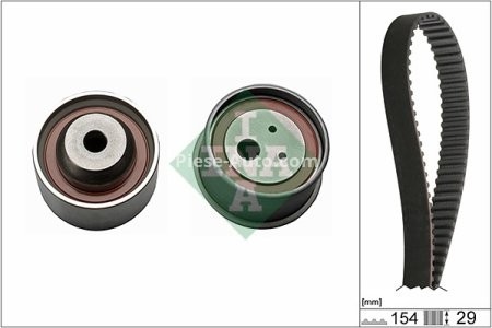 Kit distribuție INA (curea + role) pentru: VOLVO S40 I, V40; MITSUBISHI CARISMA, PAJERO PININ I, SPACE STAR 1.8 07.95-06.06
