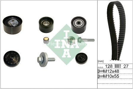 Kit distribuție INA (curea + role) pentru: RENAULT CLIO II, ESPACE III, LAGUNA I, MEGANE I, MEGANE I CLASSIC, MEGANE I COACH, SCENIC I 1.8/2.0 09.95-06.09 3