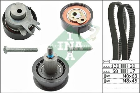 Kit distribuție INA (curea + role) pentru: SEAT ALTEA XL, IBIZA III, IBIZA IV, IBIZA IV SC, IBIZA IV ST; SKODA FABIA I, FABIA II, OCTAVIA I, OCTAVIA II, ROOMSTER 1.4/1.4LPG 04.96-