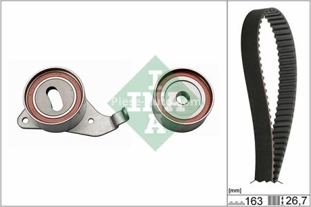 Kit distribuție INA (curea + role) pentru: TOYOTA AVENSIS, CALDINA, CAMRY, CARINA E VI, CARINA V, CORONA, GAIA, HARRIER, NADIA, PICNIC, RAV 4 I, SCEPTER, TOWN ACE 1.8/2.0/2.2 11.86-08.03