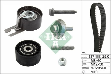 Kit distribuție INA (curea + role) pentru: VOLVO C30, S40 II, S80 II, V50, V70 III; CITROEN BERLINGO, BERLINGO MULTISPACE, BERLINGO/MINIVAN, C2, C3 I, C3 II, C3 PICASSO, C4 1.4D/1.6D 10.03- 3