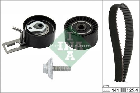 Kit distribuție INA (curea + role) pentru: VOLVO C30, S40 II, S60 II, S80 II, V40, V50, V60 I, V70 III; CITROEN BERLINGO, BERLINGO MULTISPACE, BERLINGO/MINIVAN, C3 II 1.4D/1.5D/1.6D 08.05-